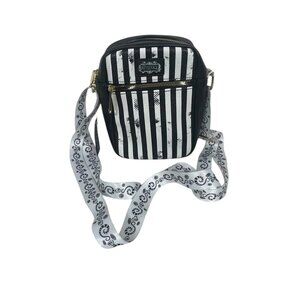 NWT Buckle-Down Women's Crossbody - Beetlejuice Suit Stripes Black White